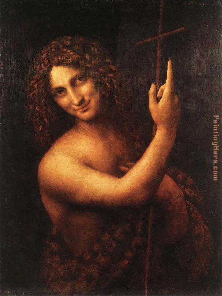 St John the Baptist painting - Leonardo da Vinci St John the Baptist art painting